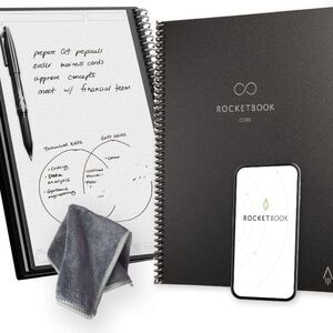 Rocketbook Core Smart Spiral Notebook, Dot-Grid and Lined Pages